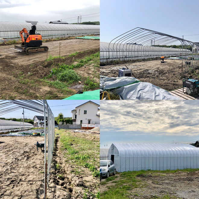 間口8m×長さ12m倉庫ハウスを受注し完工しました