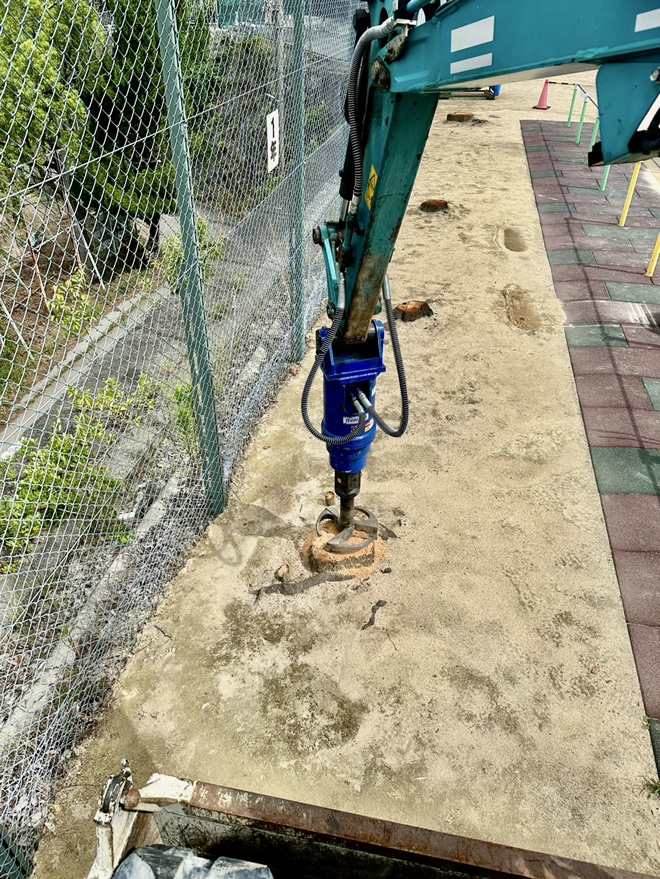 切り株切断撤去作業1